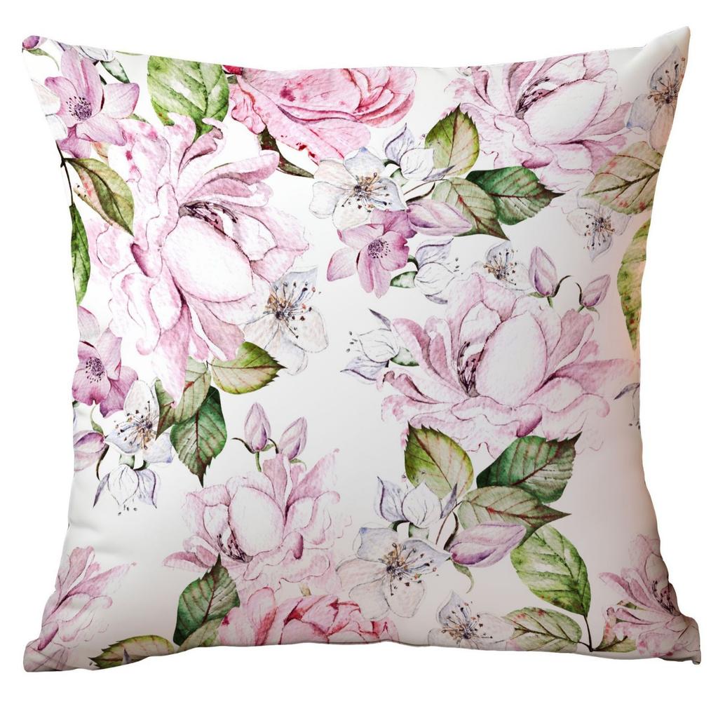 Chinesischer Stil Blumen und Grüne Blätter Kissenbezug Blumen und Blätter Sofa Kissen Sitzkissenbezug Premium Langlebig