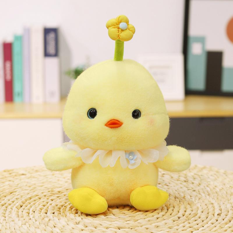 Jucărie de pluș rață galbenă mică drăguță, păpușă de 8 inch, păpușă de mașină, păpușă inimă pentru fată, păpușă de aruncat la nuntă, cadou