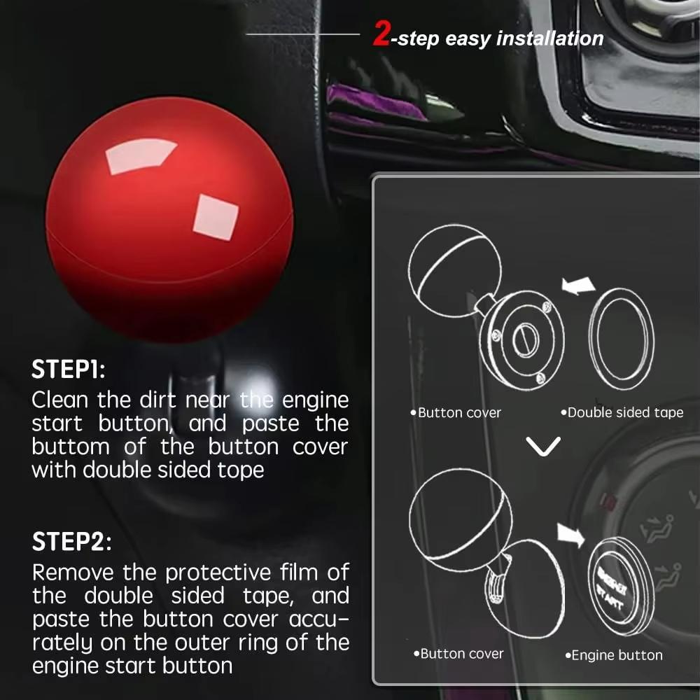 Cool Car Start Button Push Start Auto Ignition Button Cover Automotive One-Touch Button Rocker Car Engine Push Start Stop Lever