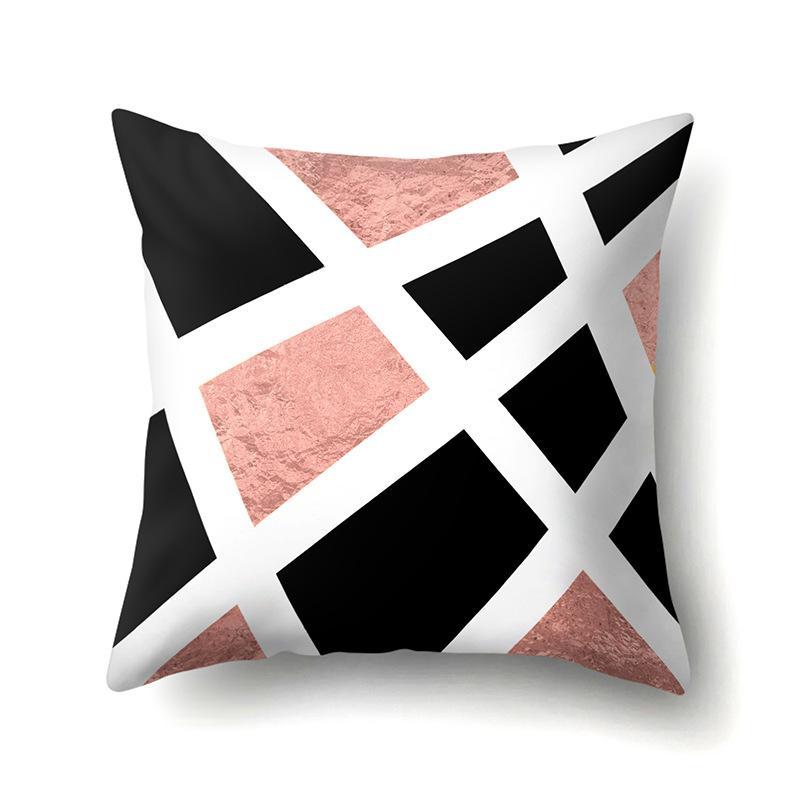 Polyester Pillow Case Automobile Decoration Home Printed Pillow Case Automobile Sofa Simple Waist Cushion Cover