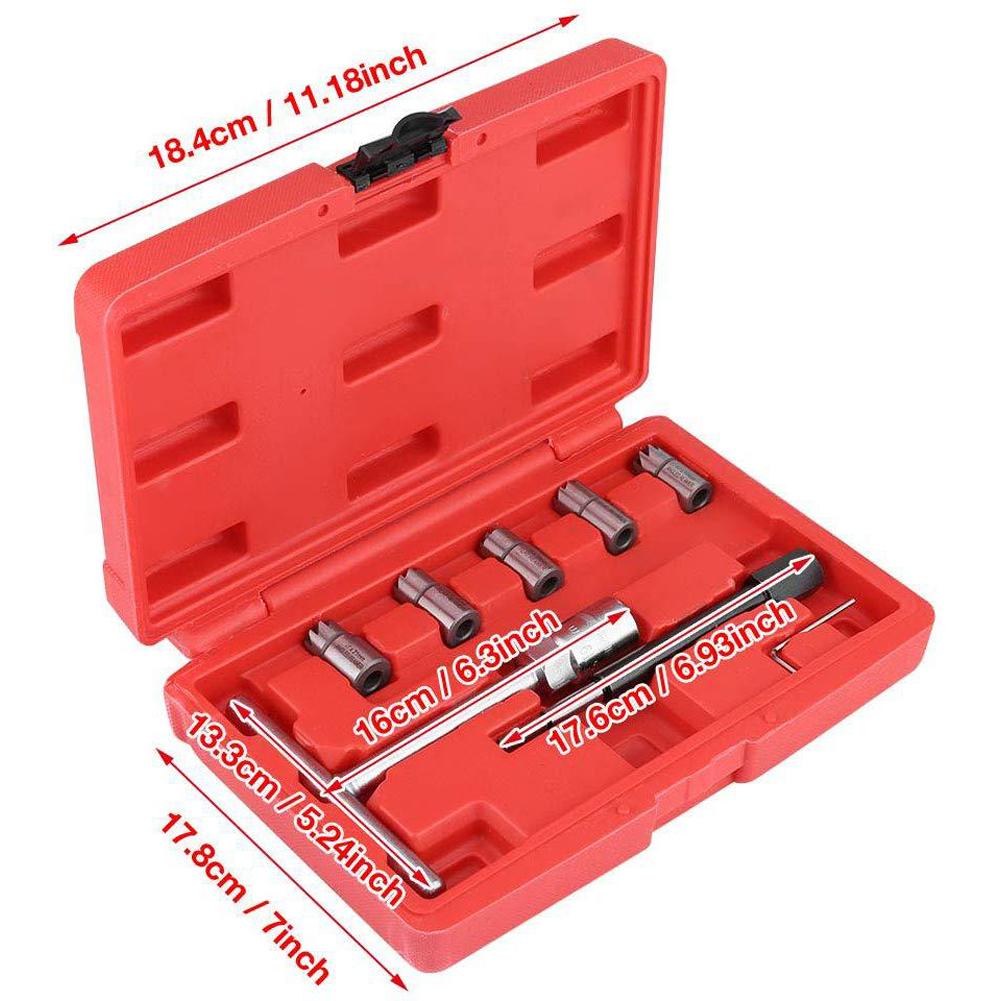 8PCS Diesel Seat Cutter Cleaner Set 45# Steel Cleaning Tool Universal Application With Storage Box
