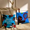 Cute P-Pingu Pillow Case Sofa and Living Room Decorative Cushion Covers Dust-proof and Mite-proof Invisible Zipper