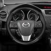 For Mazda 3 6 CX5 2 CX3 CX9 MX5 RX8 Axela Demio Atenza MS GJI GH Skyactiv Car Carbon Fiber Leather Non-Slip Steering Wheel Cover