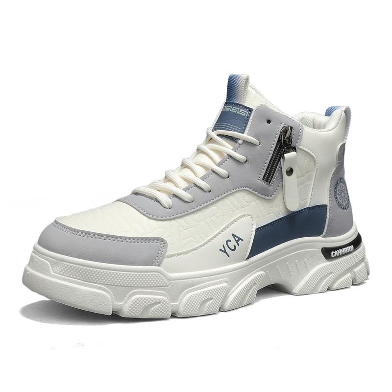 

Men s high-top casual shoes four seasons new soft sole non-slip Joker youth work shoes fashion Korean outdoor sports board shoes 39