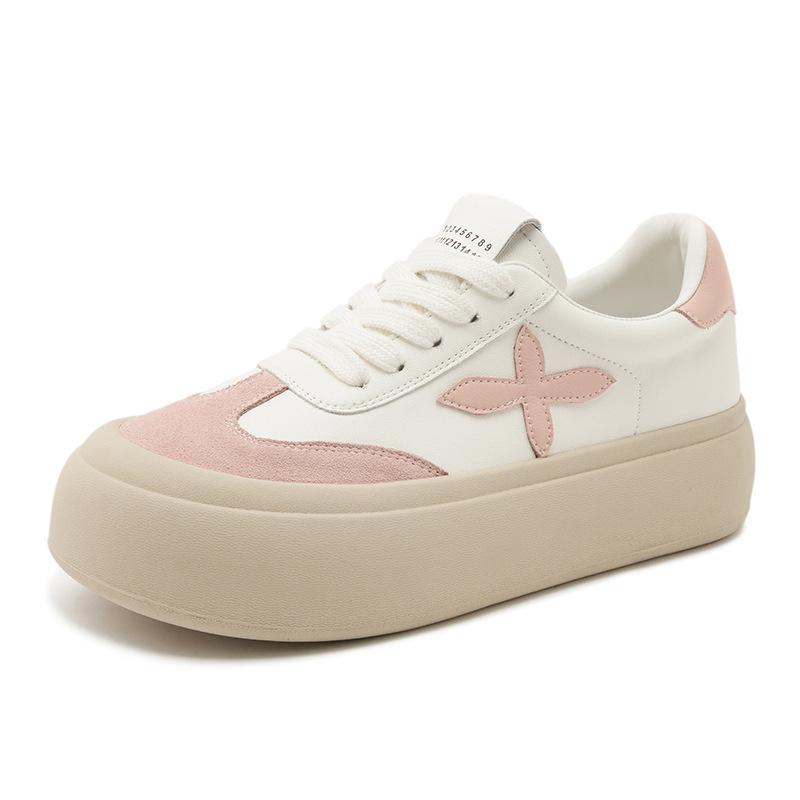

Leather platform white shoes women s autumn 2025 new versatile German training shoes breathable silver board shoes casual sports shoes 40