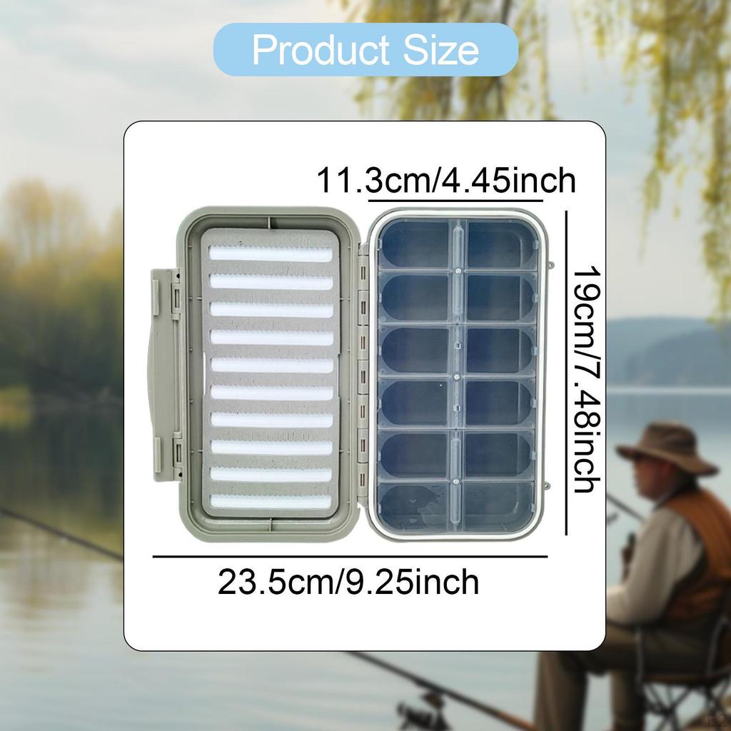 Fishing Tackle Box Storage Case Easy Grip Compartment Lightweight Jig Waterproof for