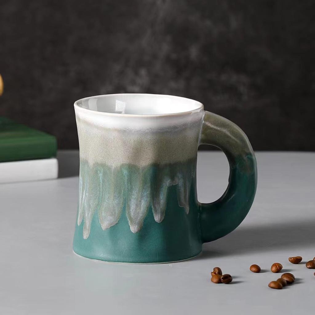 Retro Kiln Change Glaze Art Contrasting Ceramic Cup Household Mug Office Coffee Cup Large Capacity