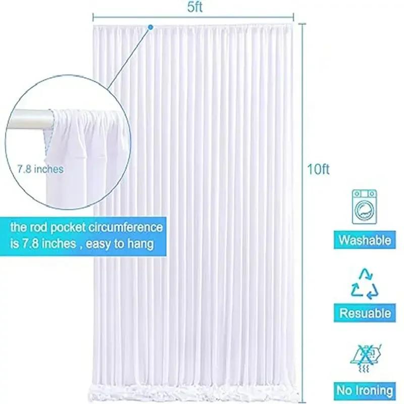 5x8/10ft Wedding Party Backdrop Drape For Parties, Photo Backdrop Drapes For Wedding Birthday Party Photography Background 1pcs