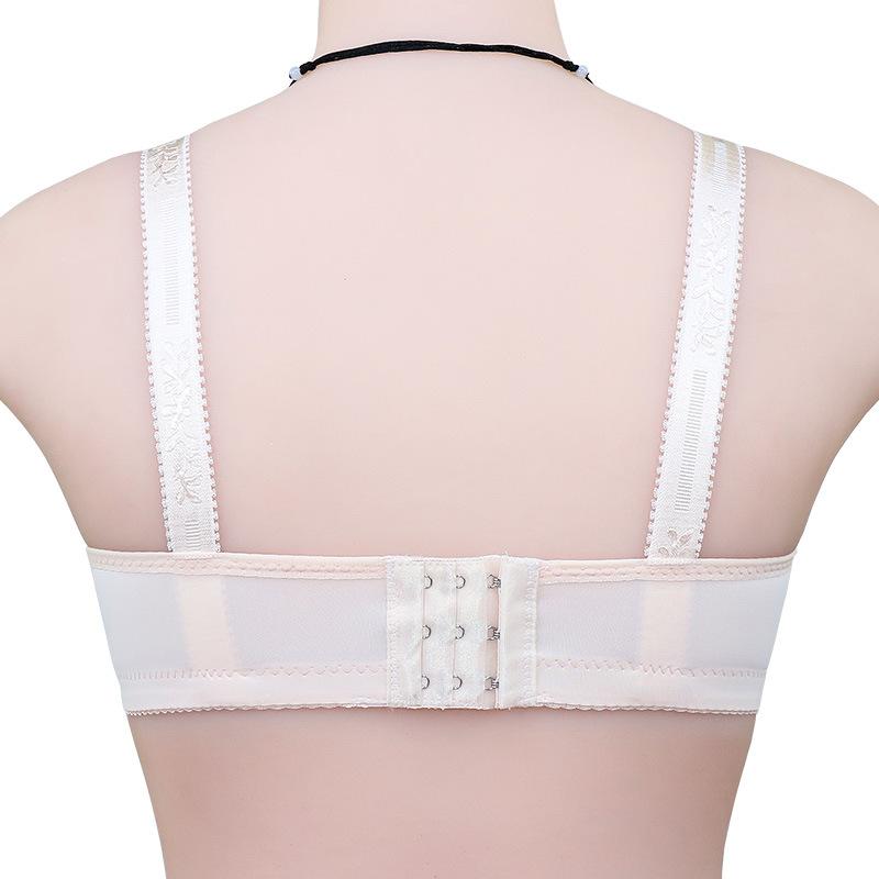 New breathable hole lace underwear women's simple and comfortable bra large size steel rimless underwear women