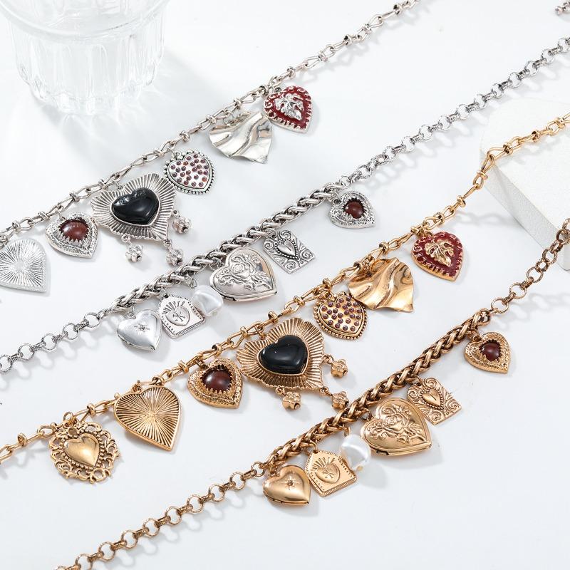 Multilayer Metal Vintage Love Pendant Bohemian Ladies Glamour Necklace