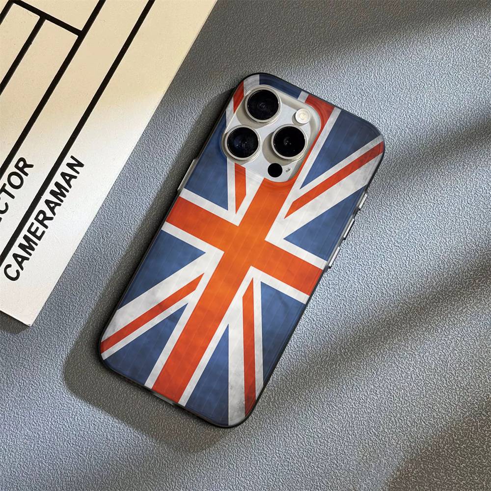 England British Uk Flag Phone Case For IPhone 17 16 15 14 13 12 11 Corrugated Frosted Soft Cover Anti-Slip