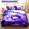 3pcs Custom Name Genshin Impact Balzebub Bedding Set Duvet Cover Closure Includes 1 Duvet Cover & 2 Pillowcases for All Seasons Bedroom Decor