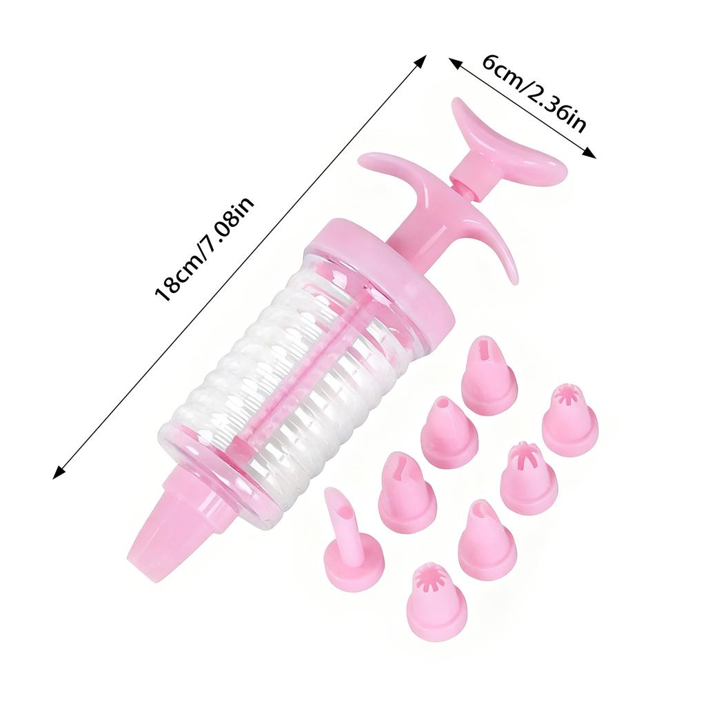 8Pcs Plastic Piping Nozzles Set For Cake Cookie Cream Puff Decorating With 8 Different Designs Food Grade PP Material