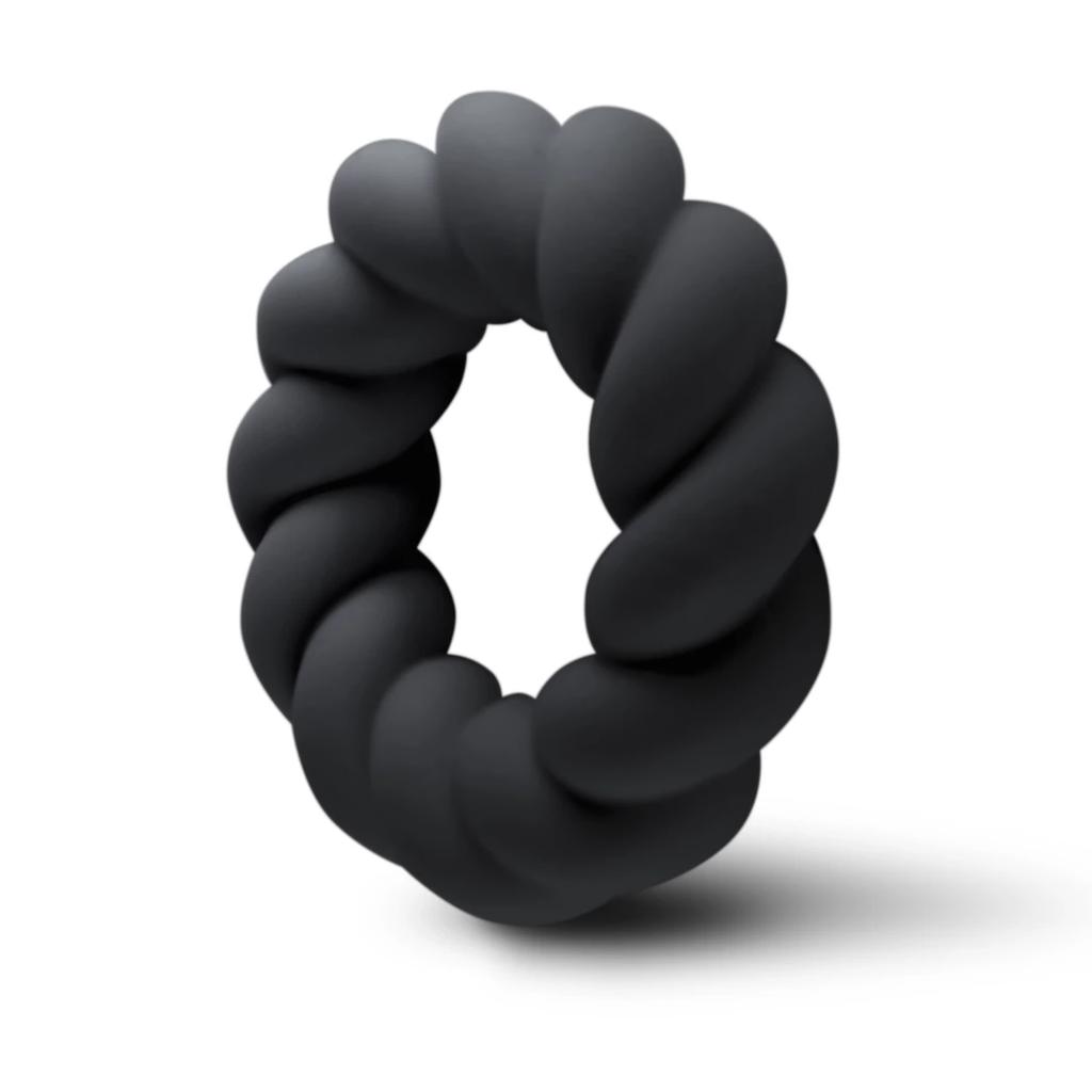 Rocks-Off - Liquid Silicone Twist Penis Ring Black