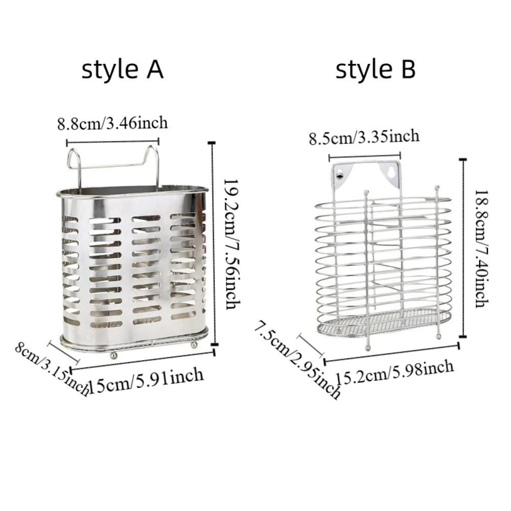 Stainless Steel Chopsticks Holder Hanging Efficient Draining Kitchen Tableware Holder Rust-Free Wall Mounted