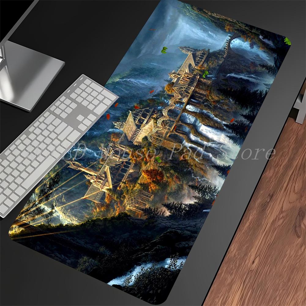 Middle Earth Mouse Pad LLords of Rings Computer Desk Mat Gamer Keyboard Mat Stitched Edge Mousepad Cabinet Pc Table Mouse Mats
