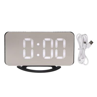 Wecker Dual USB Ausgang 3 Helligkeitsstufen Lichtsensor Zeitanzeige Temperaturanzeige LED Spiegelwecker Schwarz