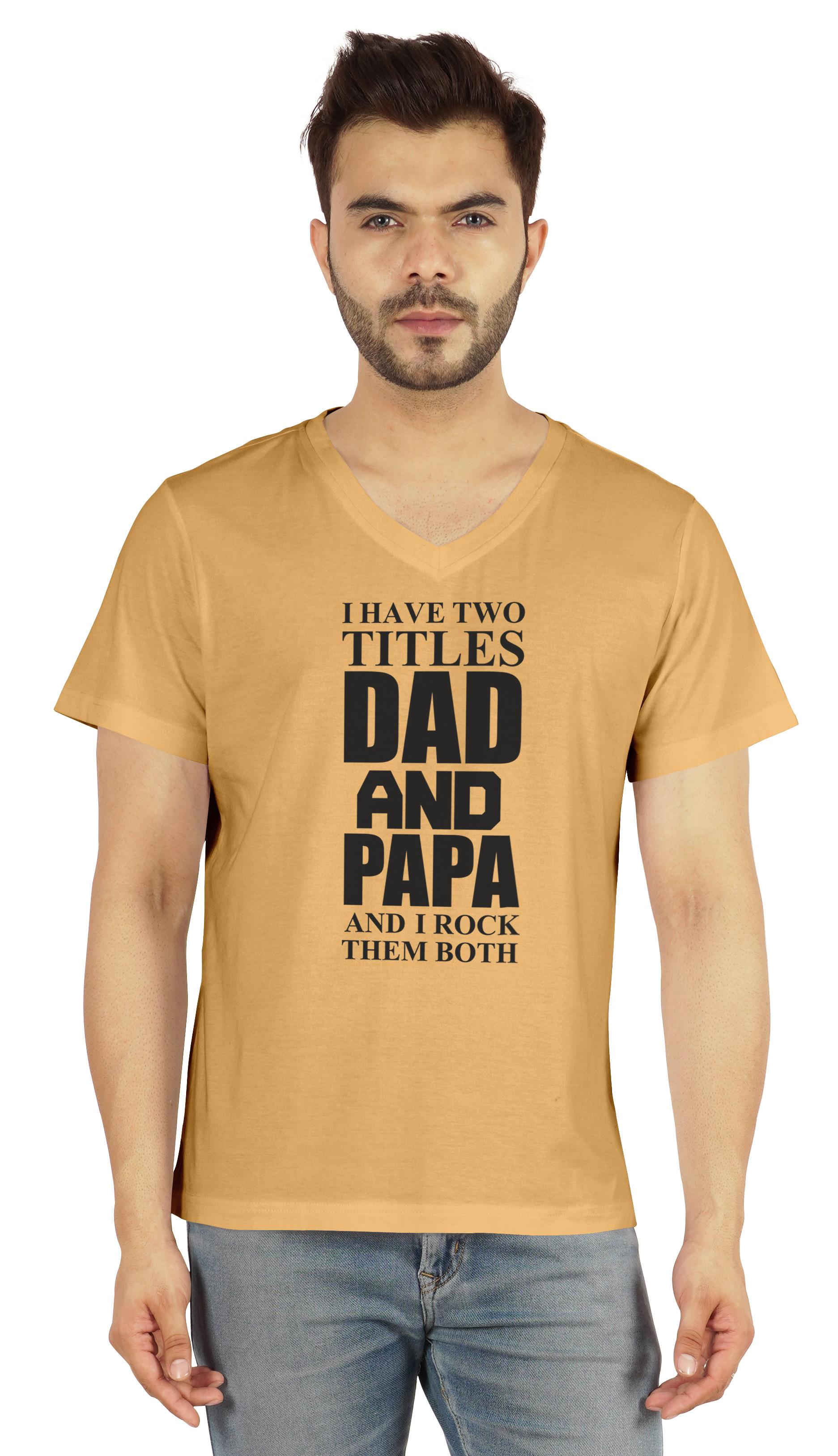 

Inkmeso Mens Tshirt I Have Two Titles Dad And Papa And I Rock Them Both Graphic Tshirt For Daddy s Tee Shirt For XXL жовтий