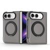 For Magsafe For iPhone Duo Case Luxury Matte Leather Magnetic Rotating Ring Holder Shockproof Protection Back Case Accessories