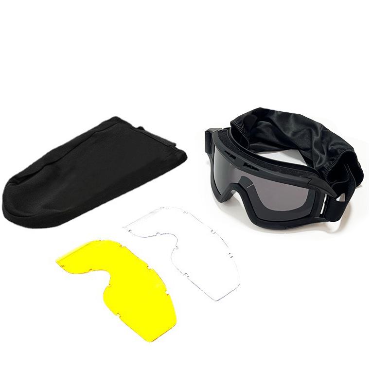Impact-Resistant Tactical Combat Goggles - Windproof & Sandproof Shooting Glasses for Outdoor Use