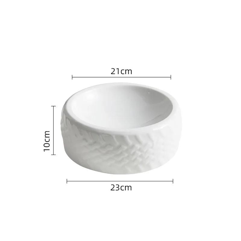 Creative Tire Shaped Ceramic Dinner Plate Restaurant Soup Plate Dessert Plate Snack Plates Pasta Plates Solid Color Tableware