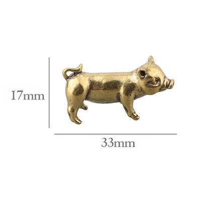 Messing Kreativ Kleine Bronze Schweinchen Figuren Chinesische Schweinchen Ornamente Metall Anhänger Ornamente Desktop Dekoration Heimdekor