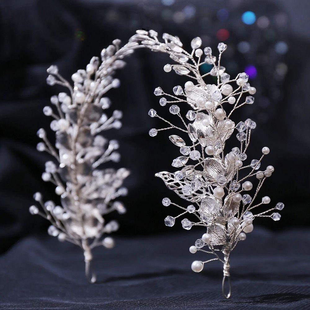 Beaded Crystal Headpiece Handmade Rhinestone Head Chain Luxury Bridal Headband  Prom