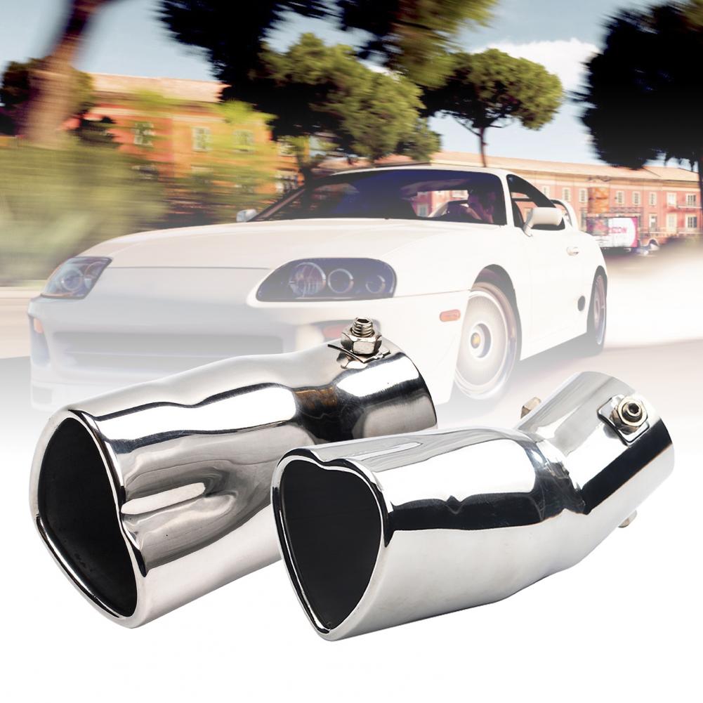 Car Exhaust Tip Lightweight Heart Shaped Exhaust Tail Muffler Tip Easy-to-Install Stainless Steel Exhaust Muffler for Van