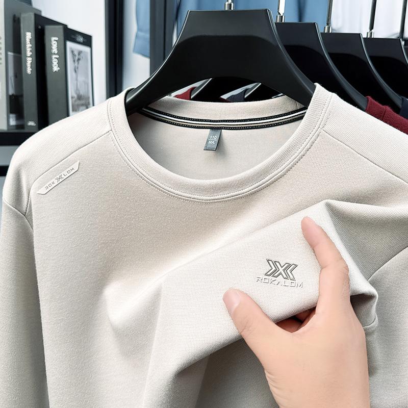 Мужской пуловер с круглым вырезом, худи с длинным рукавом, осень, однотонный, изысканный принт, модный, повседневный, универсальный мужской одежда M