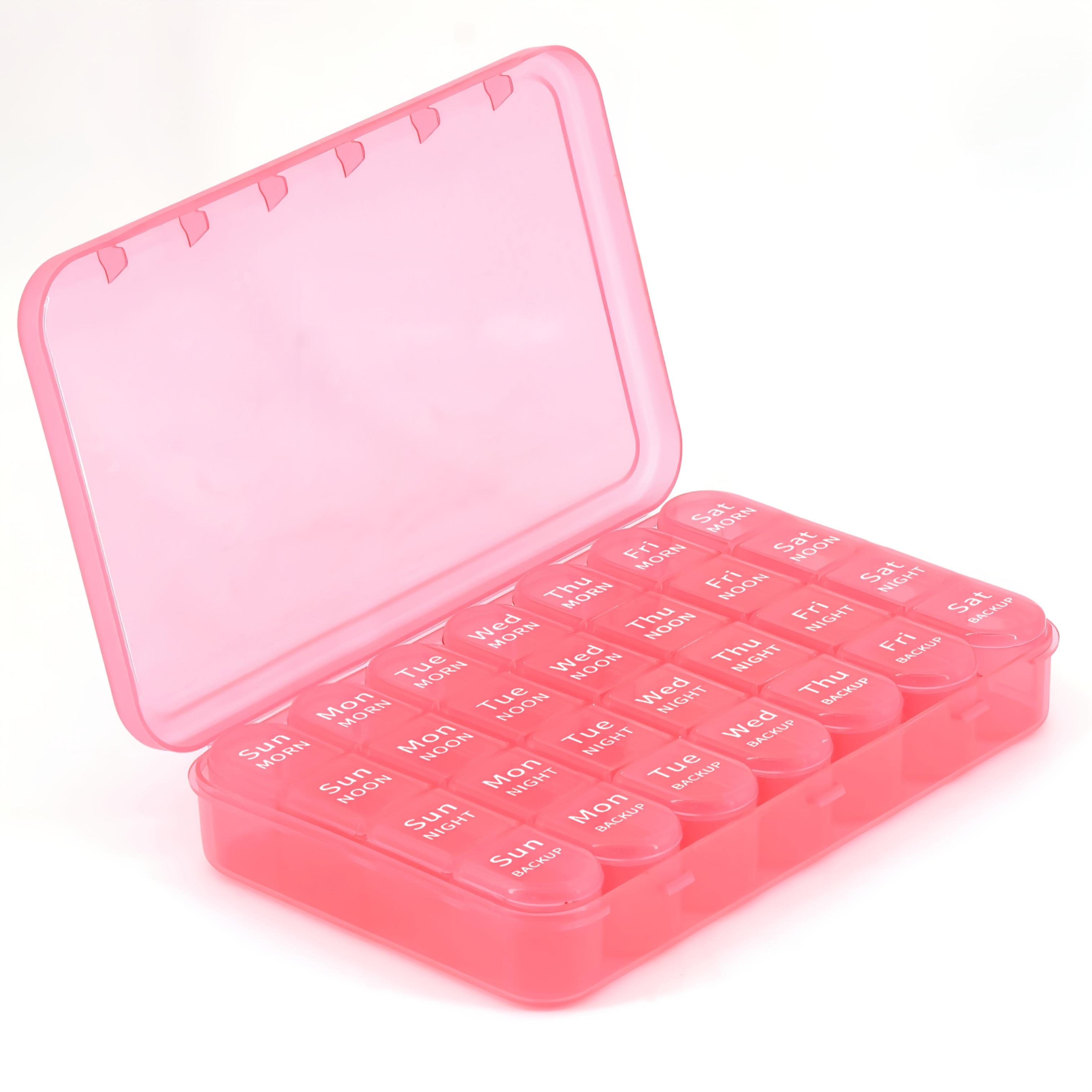 

Pill Organizer 4 Times a Day Pill Box 7 Day,Large Weekly Medicine Pill Organizer for Travel with Removable Individual Containers