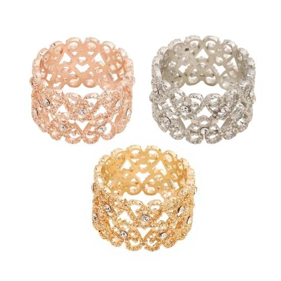 Silk Scarf Ring Clip for Women Metal Round Circle Clip Buckle Rhinestone Love Clothing