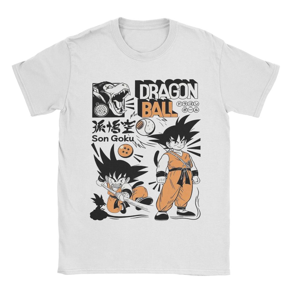 Mens Little Goku Dragon Ball Z T Shirts Pure Cotton Tops Novelty Short Sleeve Crewneck Tees Printing TShirt