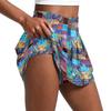 Women's Vintage Floral Print Pleated Tennis Skirt with Built-In Shorts for Running Yoga Fitness Casual Sportswear