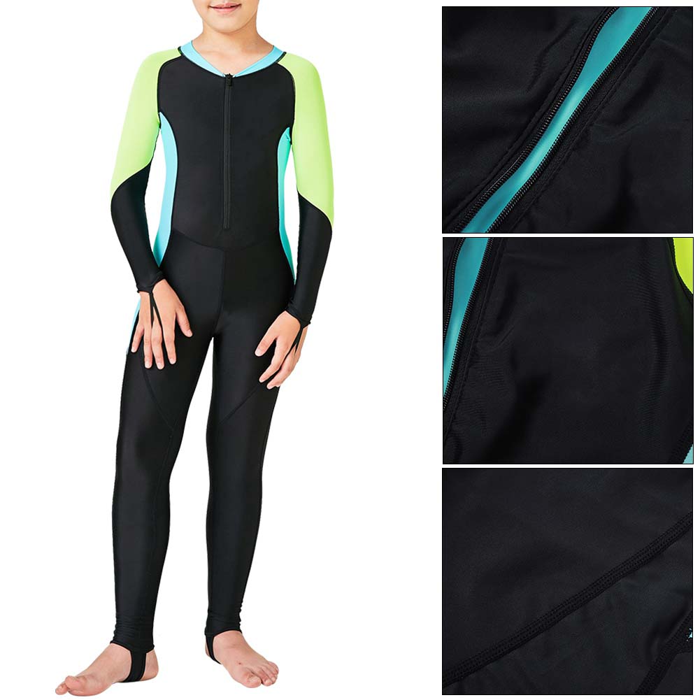 Children Diving Suit Sunscreen Swimsuit Long Sleeve One Pieces Quick Dry Kid Wetsuit(12#(XL) )