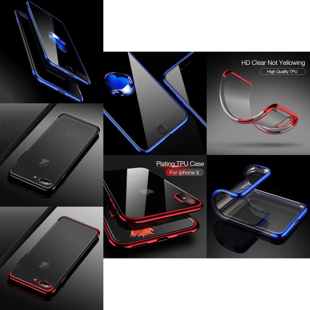 Iphone X For 8 7 6s Plus Case Electroplate Silicone Ultra Slim Clear Soft Cover