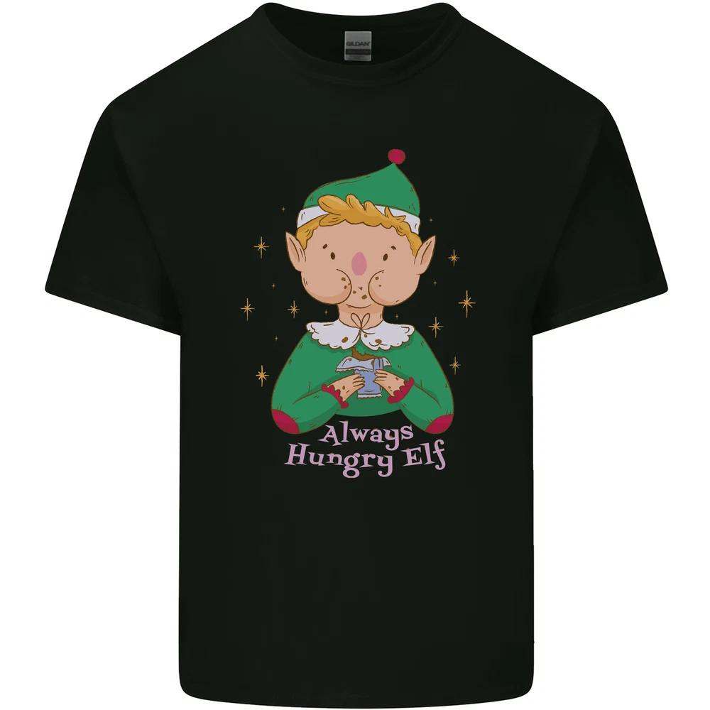 Always Hungry Elf Funny Christmas Food Xmas Unisexs Light Cotton TShirt S