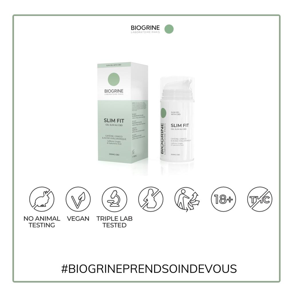 BIOGRINE SLIM FIT Slim Gel με CBD|300mg CBD-100ml|Αντικυτταριτιδικό Τζελ αδυνατίσματος|Τονωτική, συσφικτική|Καφεΐνη, Ginkgo & Υαλουρονικό Οξύ