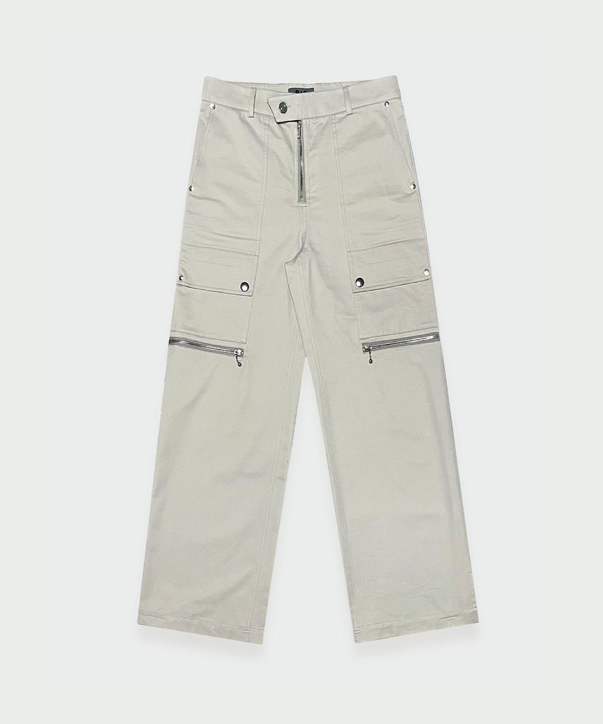 R-4 R-0019 Utility-Zip Cargo Pants(Beige)