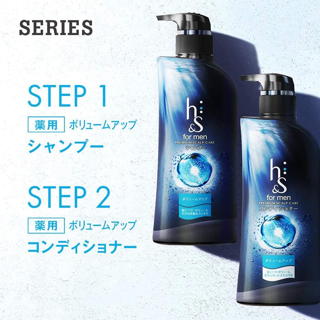 For Men Shampoo 370ml 300ml Pump Refill Set Volume Up for Men H&s + + H&S