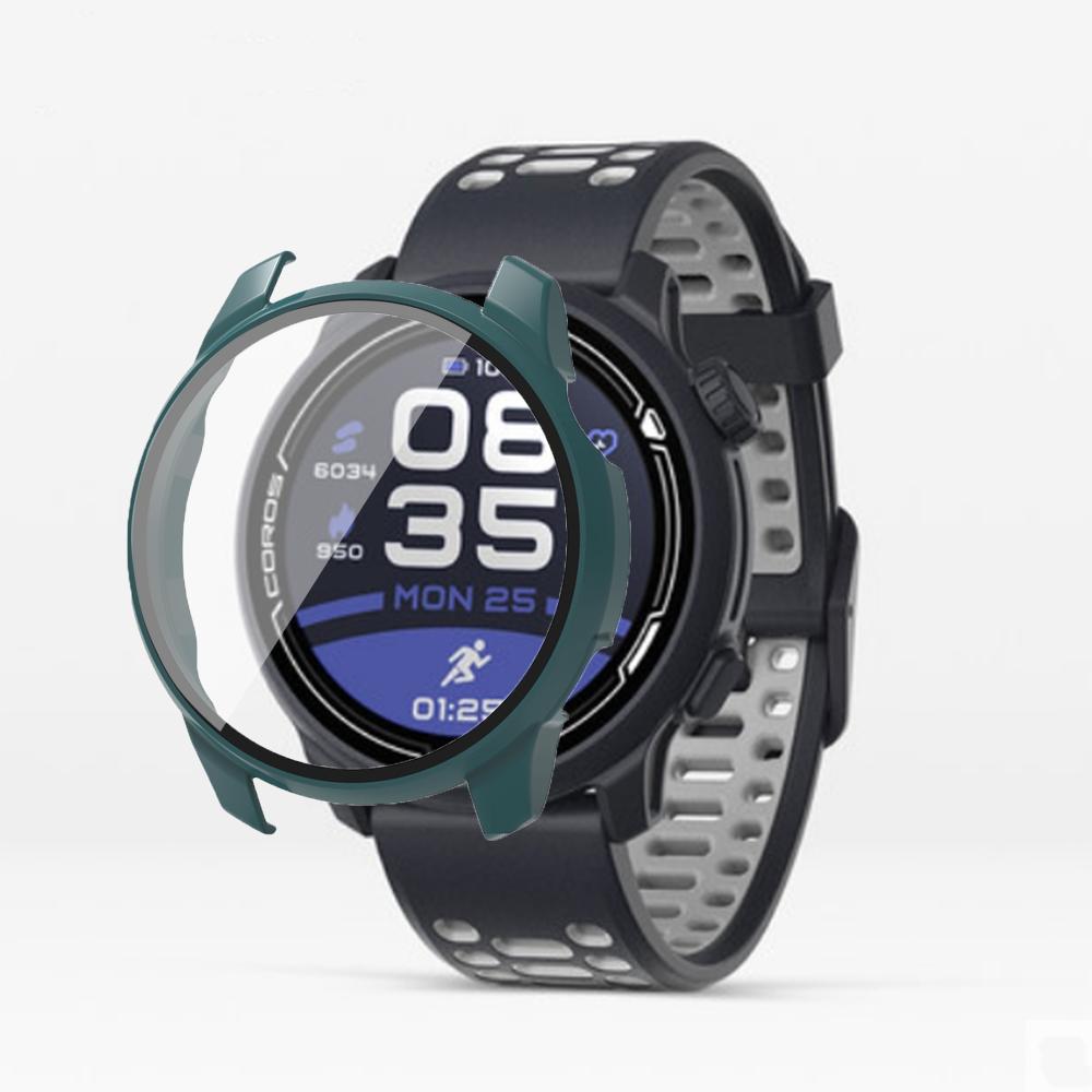 Capa Protetora Completa 2 em 1 para PC Para COROS PACE 2 Protetor de Tela de Vidro Capa para Coros Pace 2 Capa com Moldura Bumper Rígida + Película