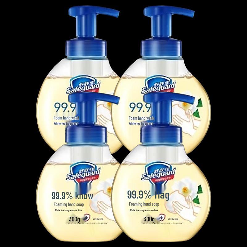Safeguard White Tea Scent Antibacterial Foam Hand Soap, 4 x 300g