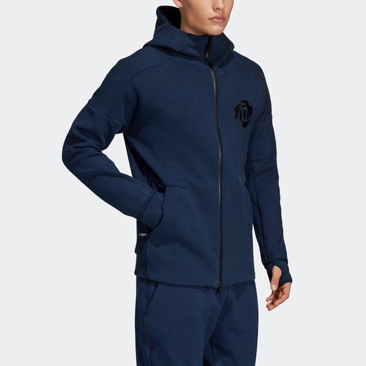 adidas Basketball Sports Hooded Jacket Navy Blue Men's DY3235