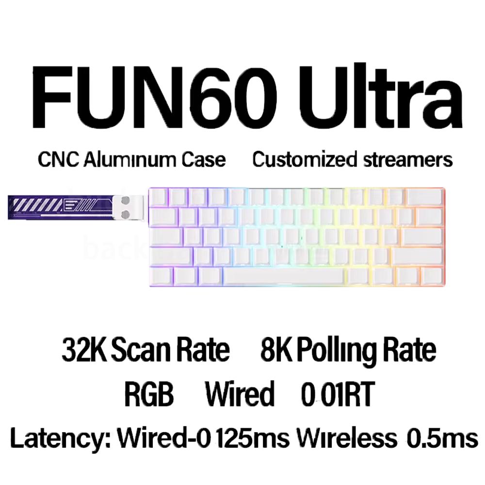 Monsgeek Fun60 Magnetic Switch Keyboard Tri Mode  Wireless Mechanical Keyboard Custom 8KHz RT0.01 Magnetic Keyboard PC Accessory