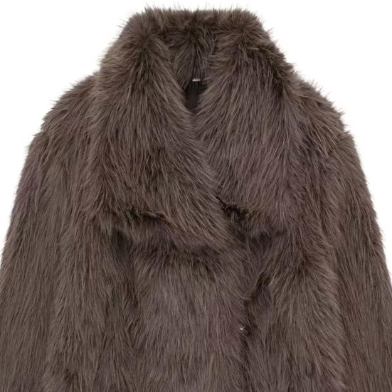 Women's Faux Fur Fuzzy Coat Casual Fluffy Long Sleeve Lapel Shaggy Jacket Winter Furry Open Front Short Coat