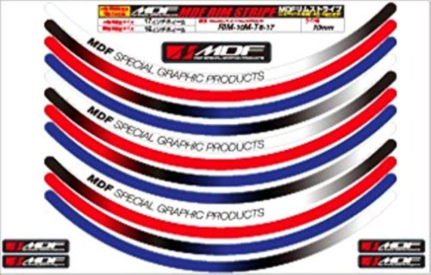 MDF Rim Stripe Tricolor 10mm Type, width, 2-wheel 17-inch / 4-wheel 16-inch, RIM-10M-T6-17