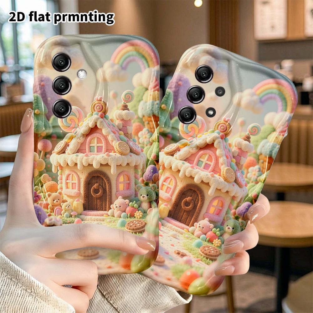Phone Case: 2D Flat, Suitable for Samsung Galaxy A34 A35 M05 M06 S20 S22 S21 FE Plus 5G Protective Case, Gingerbread House, Perfect Christmas and Hall