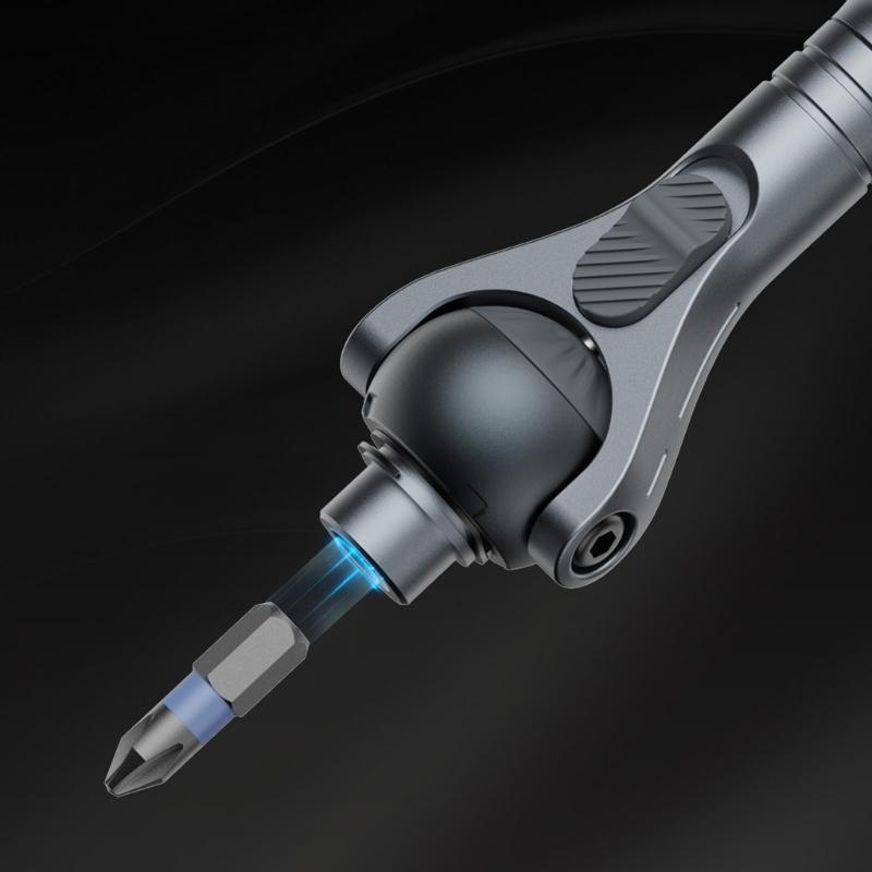 40 In 1 Ratcheting Screwdriver Set with 180 Degree Rotating Head & Magnetic Bit Suitable for Tight Space Vehicle Repair