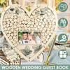 Wedding Guest Book Wooden Heart-shaped Guest Book Wedding Box Personalized Nuptial Attendee Board Decoration for Reception