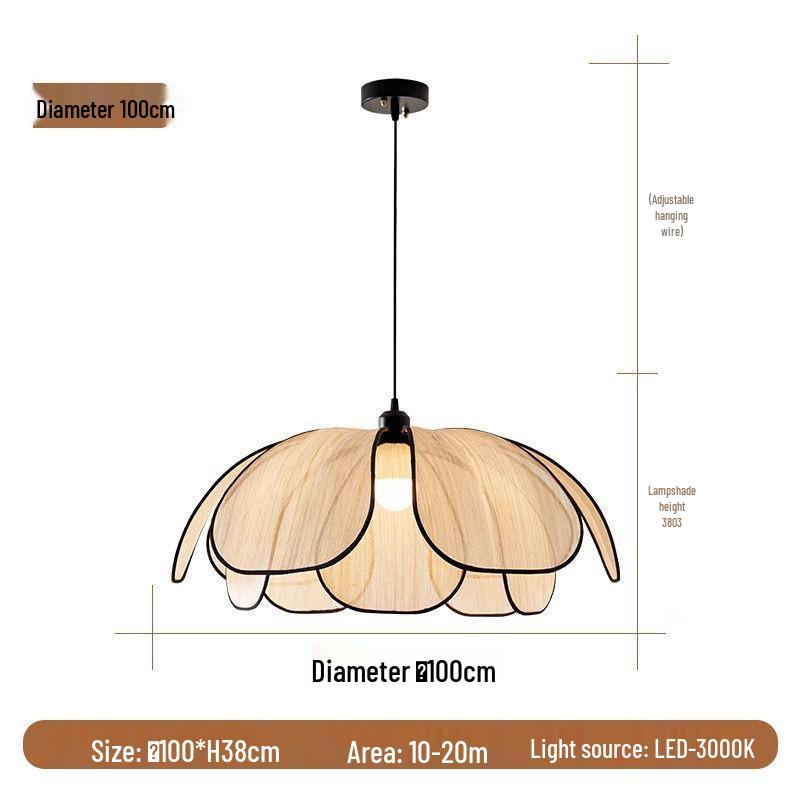 High-End Mid-Century French Cream Petal Chandelier for Living, Dining, and Bedroom