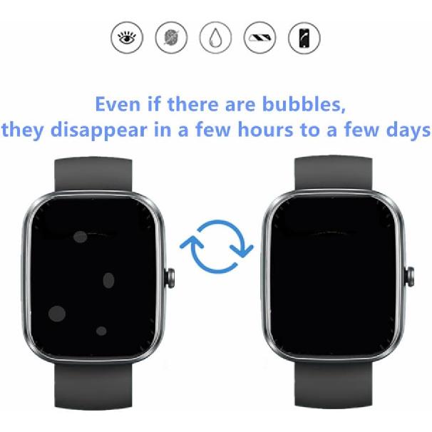 Screen Protector Compatible for Kuizil 1.91   Smart Watch T70, HD Full Coverage TPU Protective Film for T70 1.91   Smartwatch (6PCS), transparent